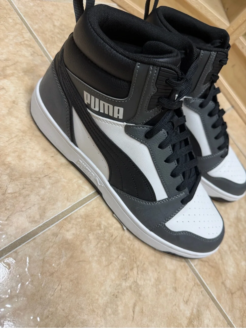 Puma Men’s High-Top Sneakers - Black & White